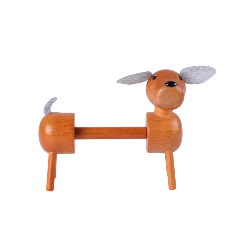 No Punching Rubber Wooden Puppy Creative Tissue Storage Rack