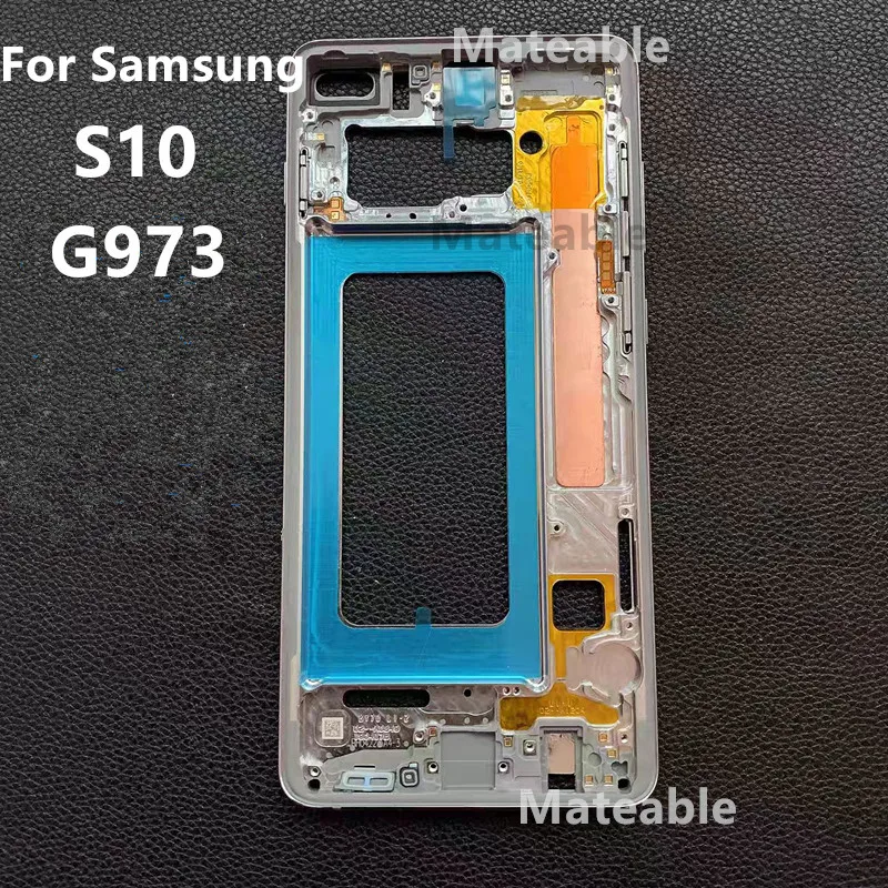 S10 Middle Frame For Samsung Galaxy S10 G973 Housing Board LCD Faceplate Bezel Replace Repair Parts + Side Buttons