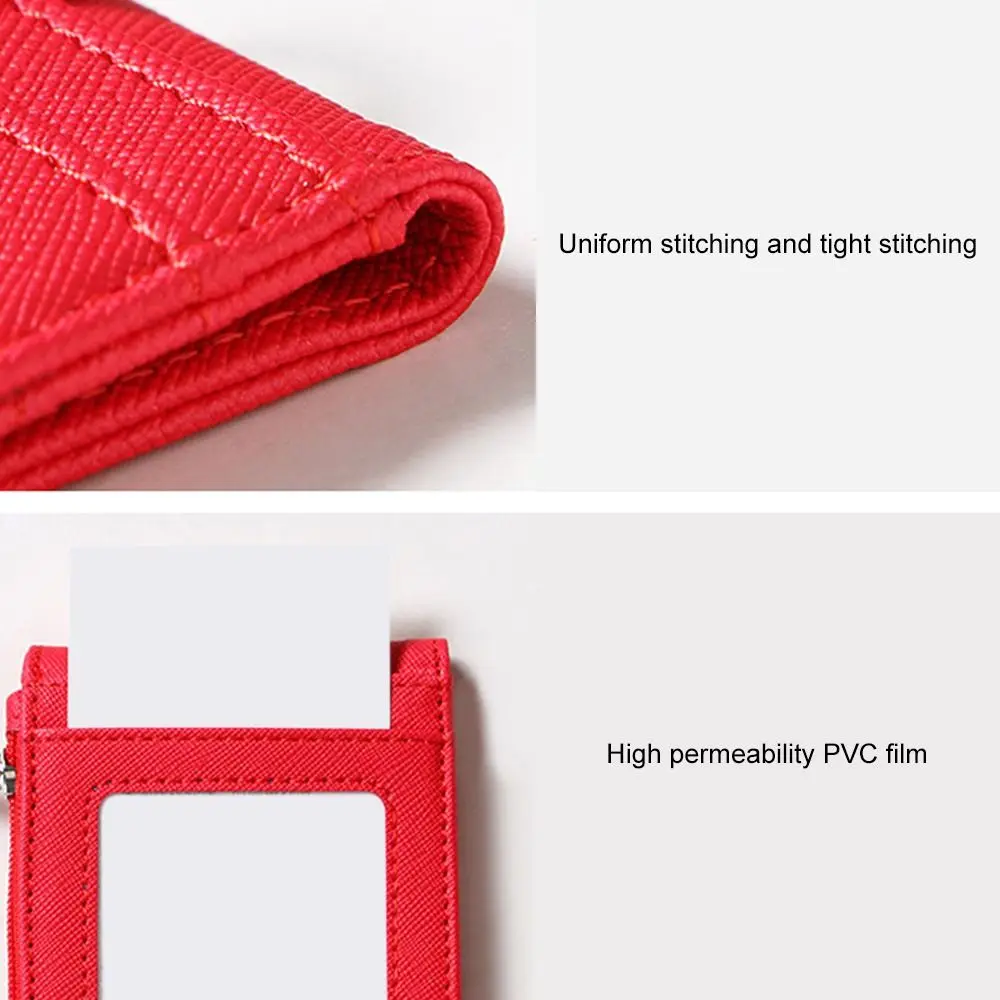 PU Leather Carabiner Style Multifunctional Card Badge Holder Card Bag Key Chain ID Lanyard Name Tag