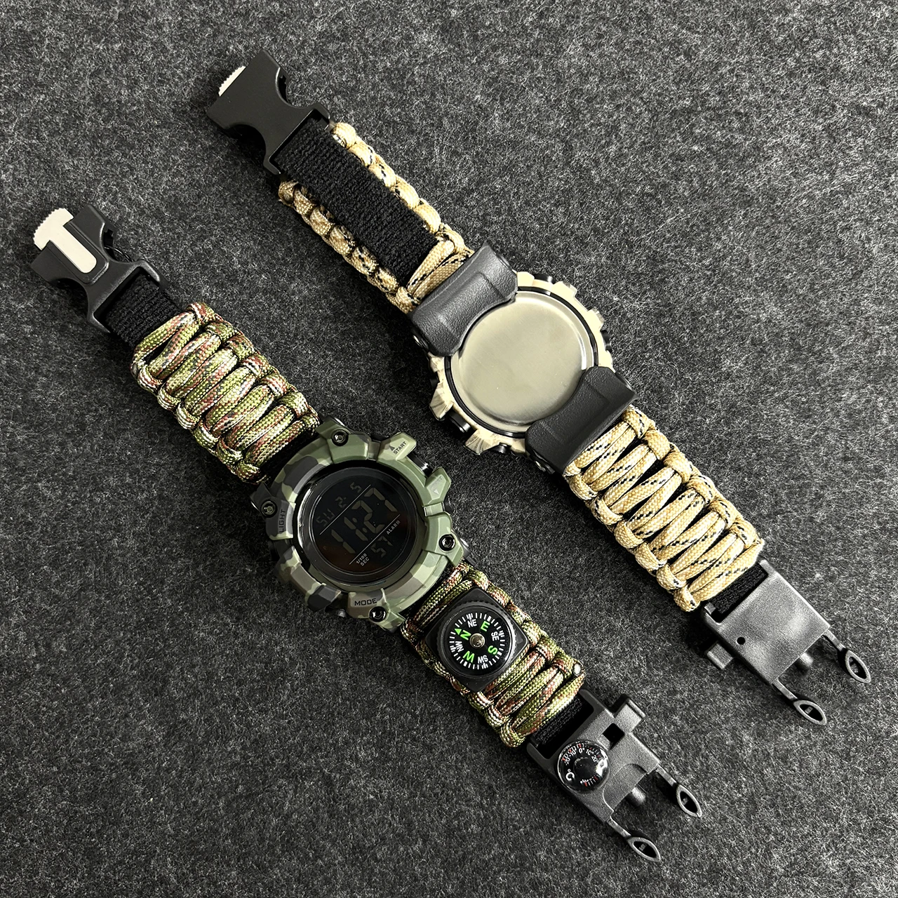 남성용 스포츠 시계, 야외 캠핑 나침반, 온도계, 방수 LED 디지털 시계, 남성용 군용 손목시계