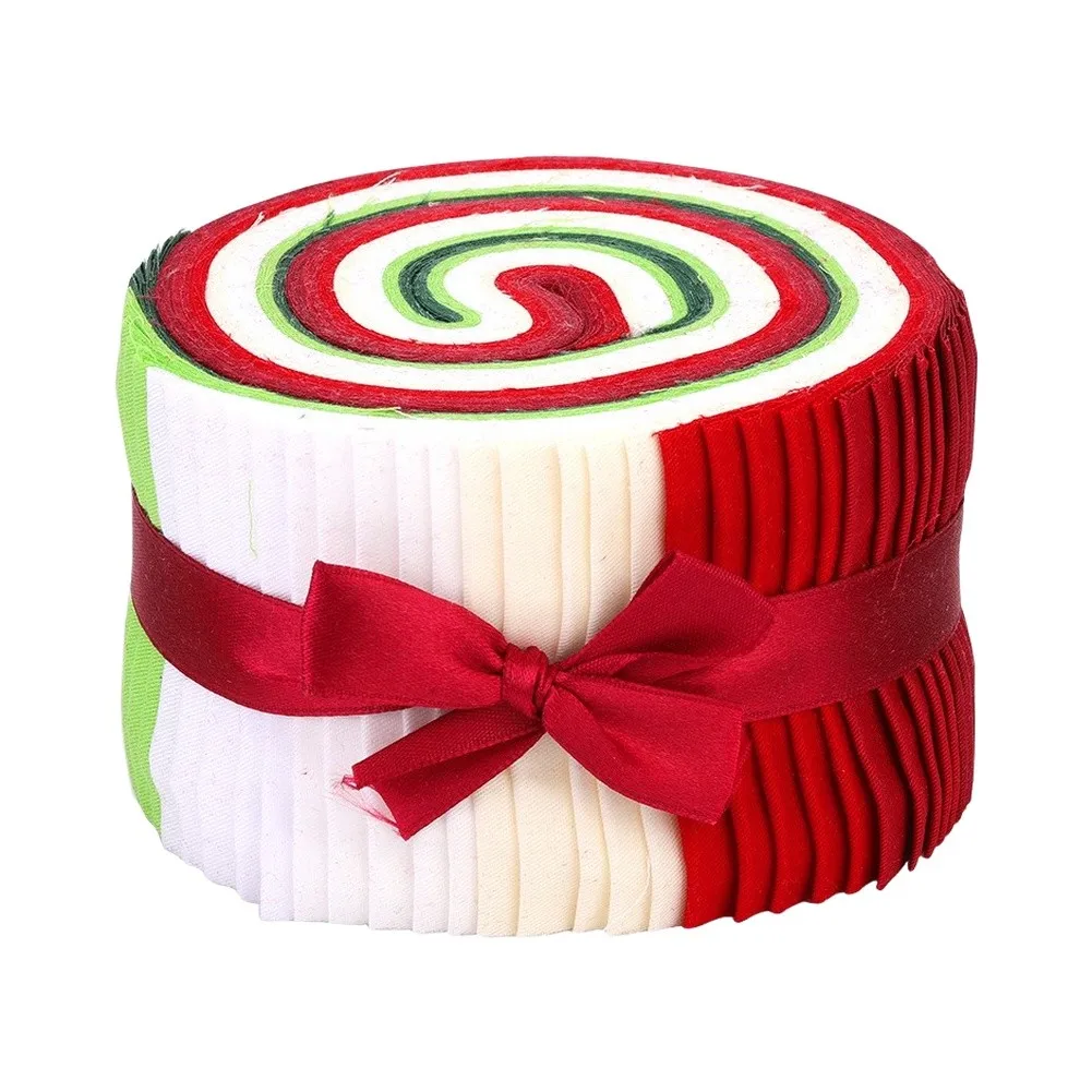 40Pcs Christmas Cotton Fabric Bundle 8 Colors Precut Strips For DIY Quilting Sewing Pillow Holiday Home Decoration Craft Supplie