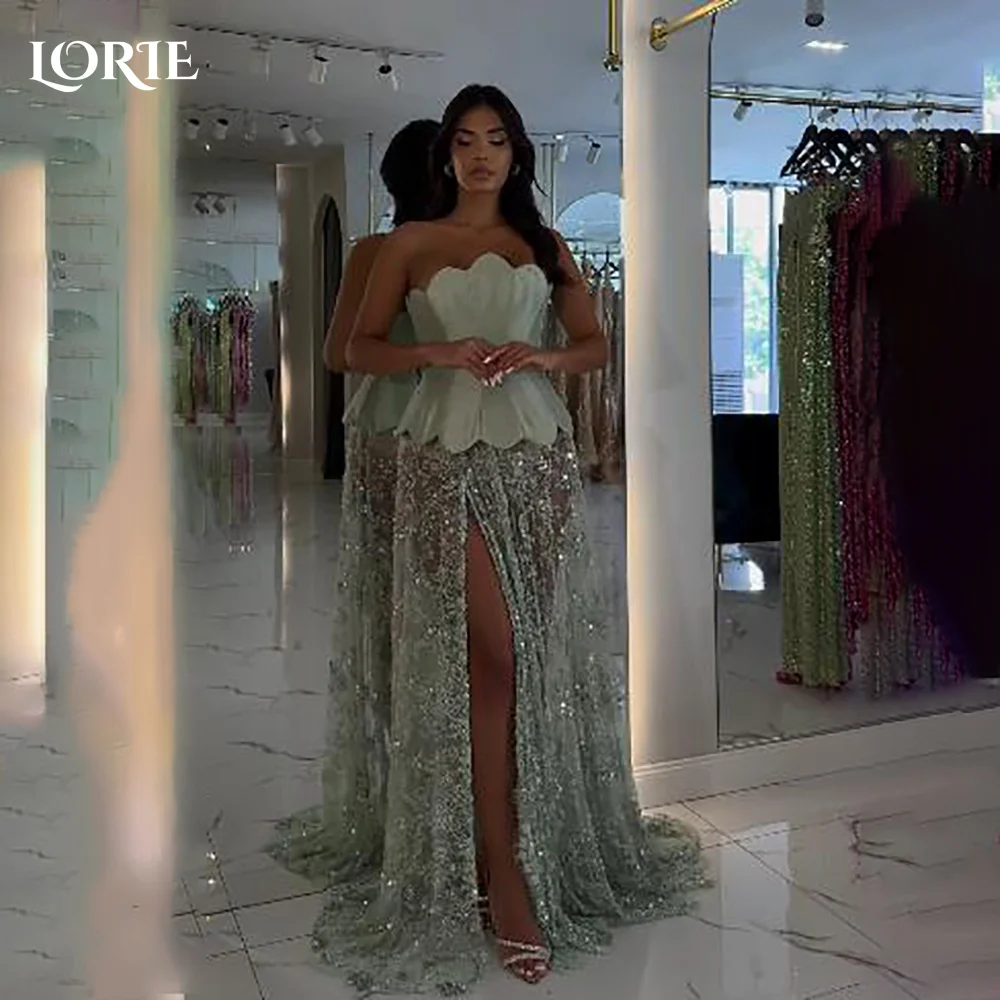 

LORIE One Shoulder Arabia Evening Dress Shiny Pleats Floor Length Mermaid Prom Dresses Pleats Arabia Party Gown Customized 2026