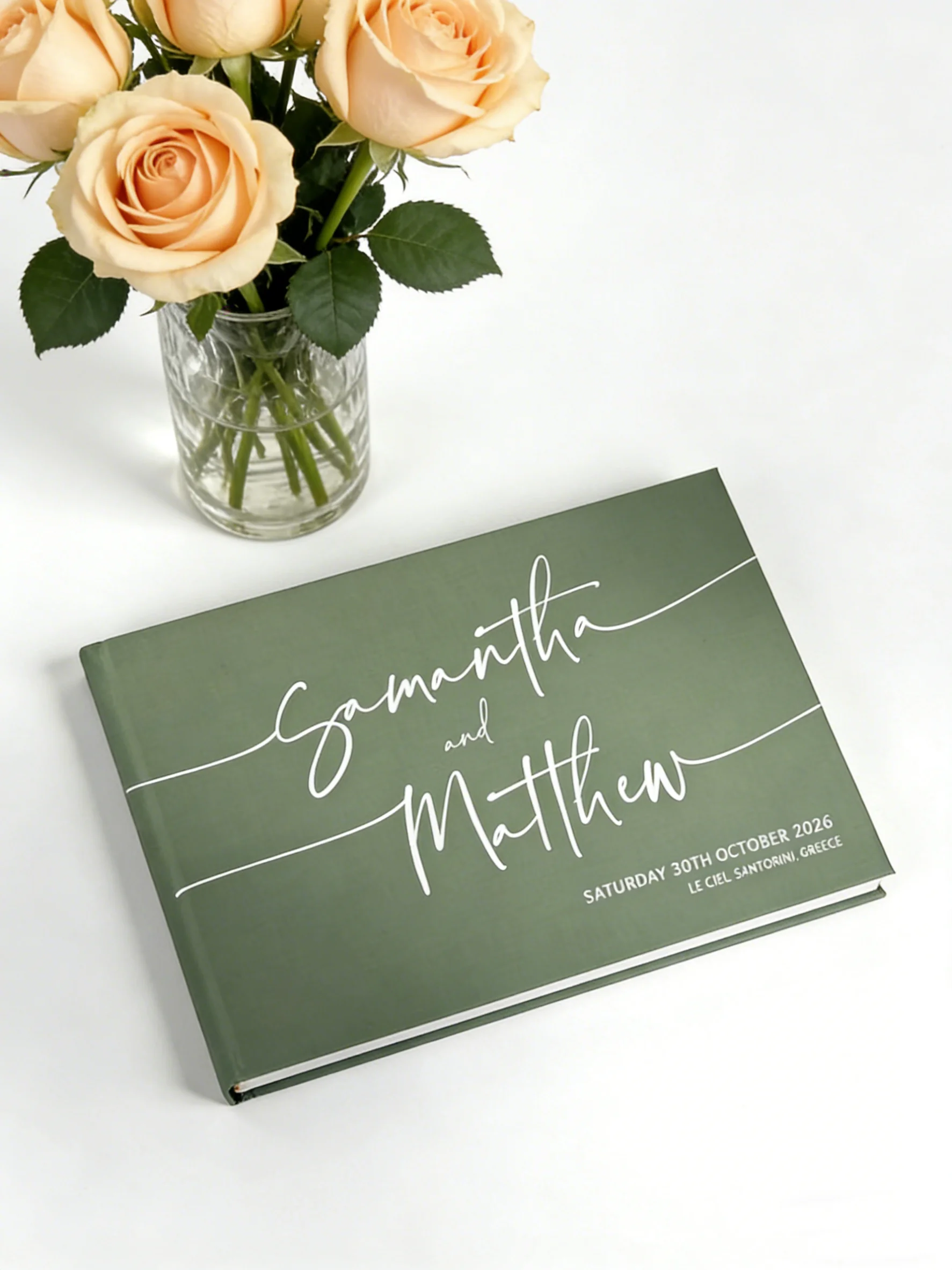 

Custom Wedding Guest Book | Elegant Reception Sign-in Keepsake | Perfect Engagement, Anniversary & Christmas Gift for Couples