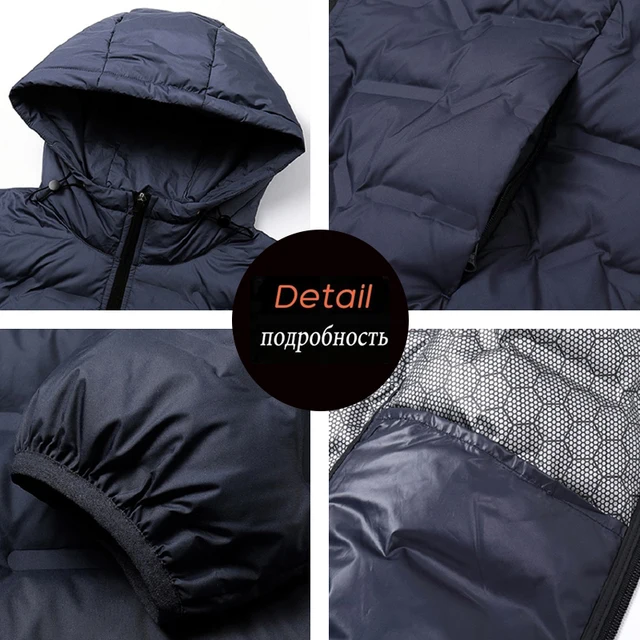 Men Winter White Duck Down Jacket Warm Thick Windproof Waterproof Puffer Jacket Hooded High Quality Ultralight Down Jacket Male 4