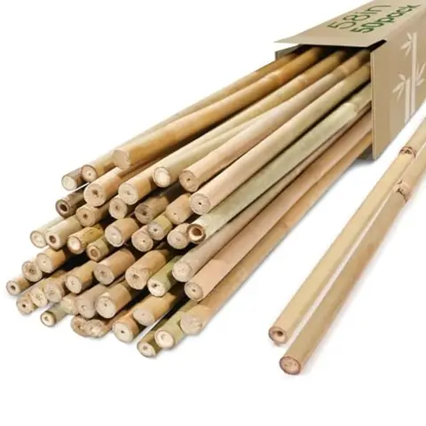 Bamboo Stakes for Plants 50 Pack Bamboo Stakes 5 Feet Approx 5FT Natural Garden Stakes for Tomatoes and Climbg Plant Support St