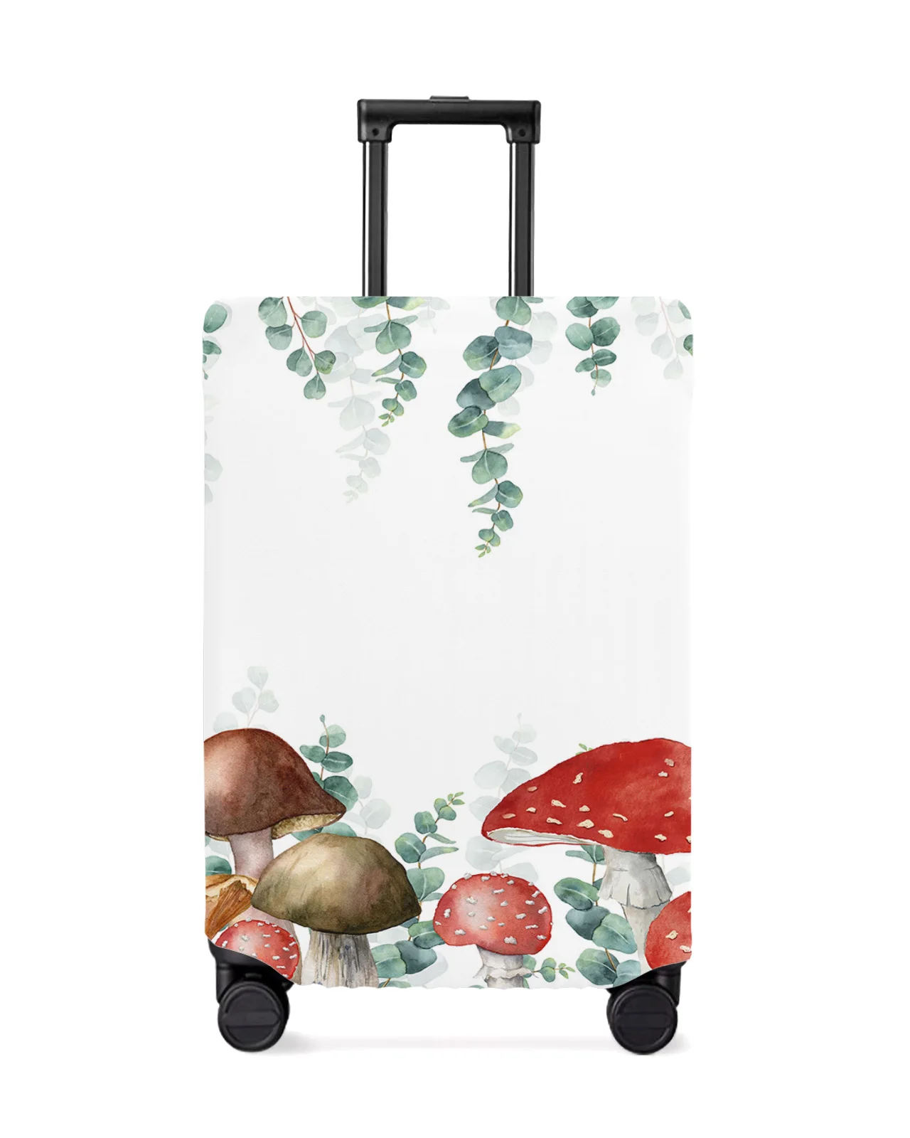 

Mushroom Eucalyptus Plant Luggage Cover Stretch Suitcase Protector Baggage Dust Case Cover for 18-32 Inch Travel Suitcase Case