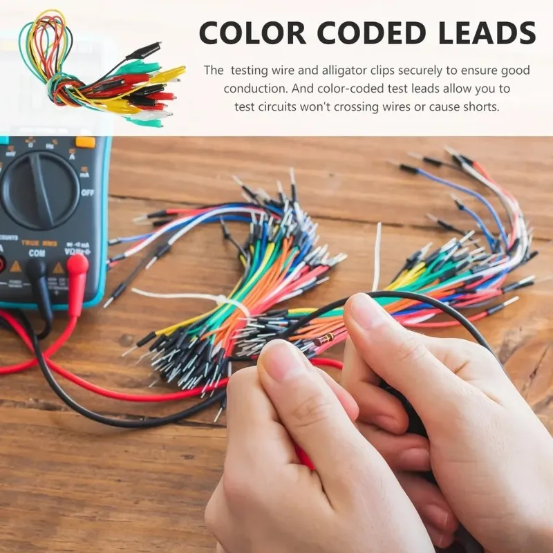 ABLK For Electrical Testing And Lab Work-Test Leads With Alligator Clips-10 Pack, PVC Insulated, High Conductivity