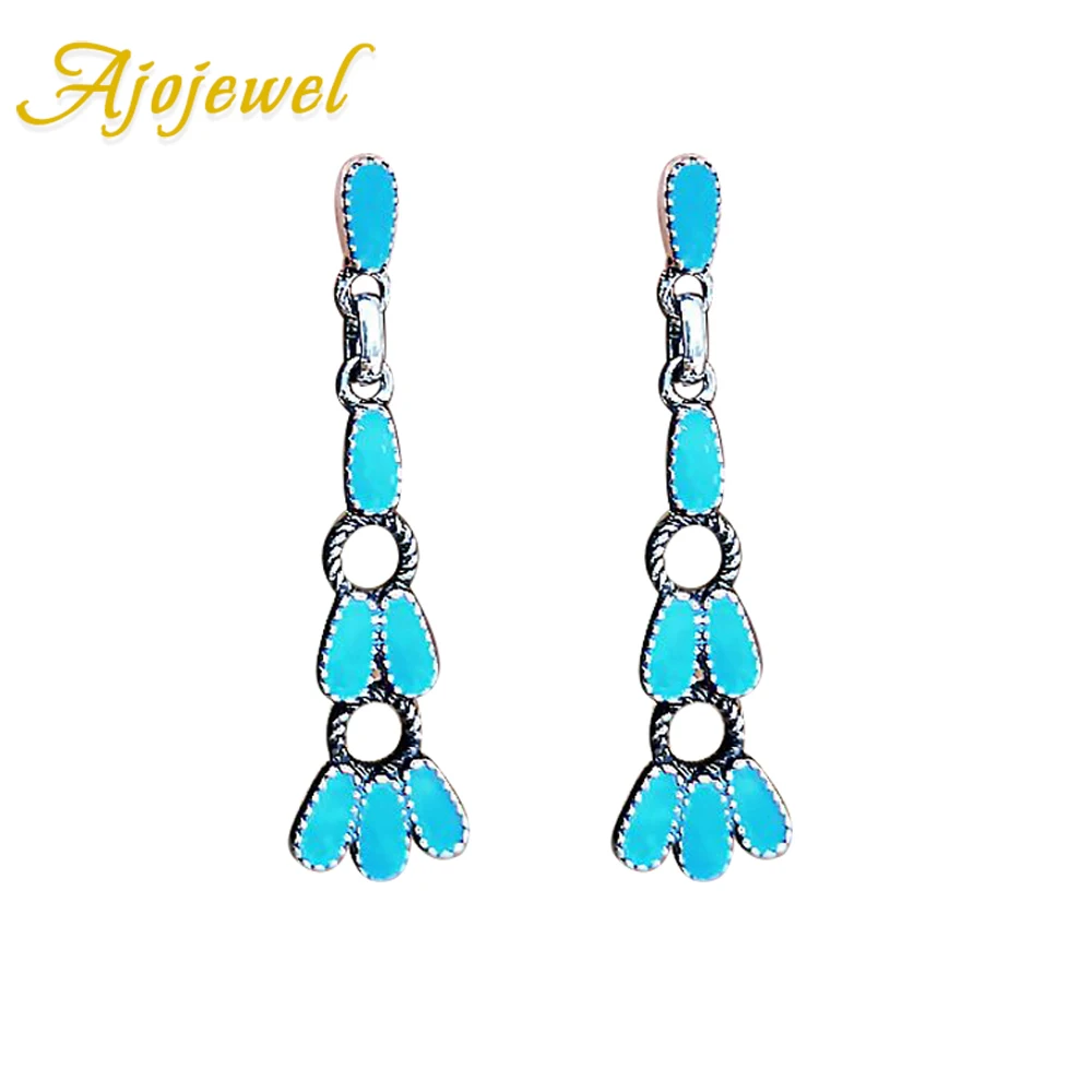 

Ajojewel Geometric Blue Earrings Woman Vintage Statement Jewelry