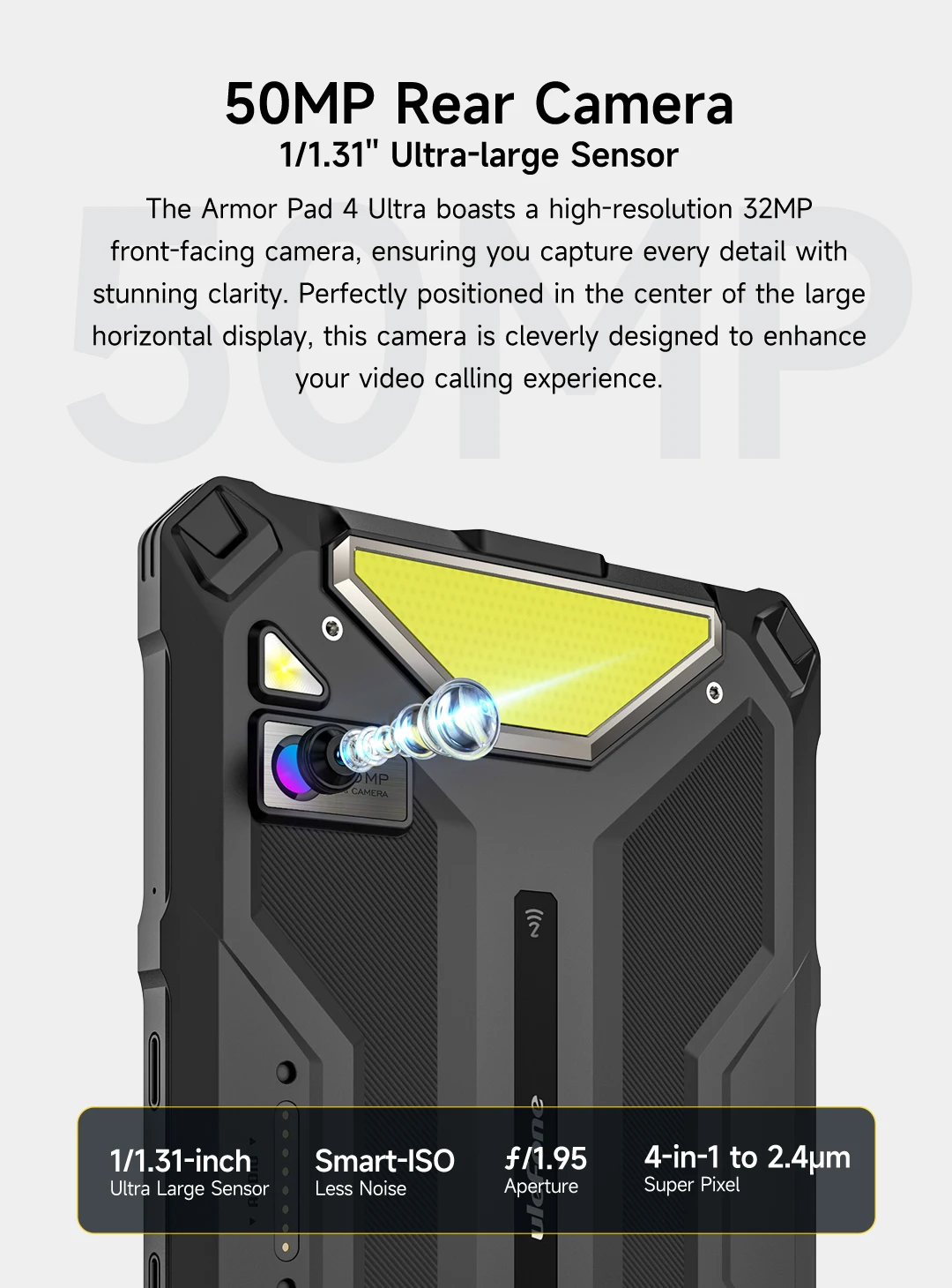 Ulefone Armor Pad 4 Ultra 5G Rugged Tablet Android 14 IP68/IP69K 11800mAh Battery Up to 16GB+256GB 10.36" LED Light