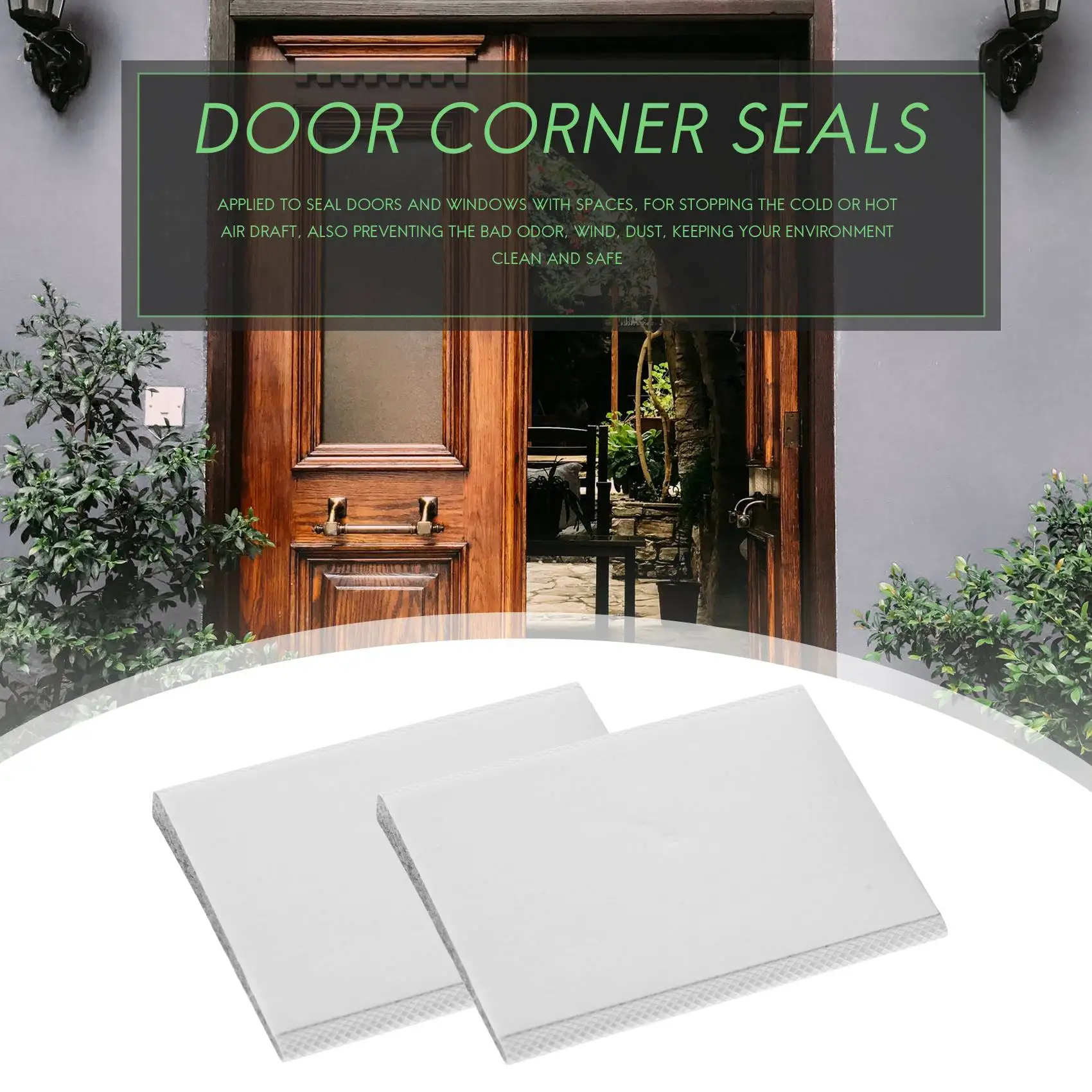 Y31A 6 Pieces Self-Adhesive Door Corner Seals, Weather Stripping Wedge Draft Stopper, Door Frame Seal Corner Foam (White)