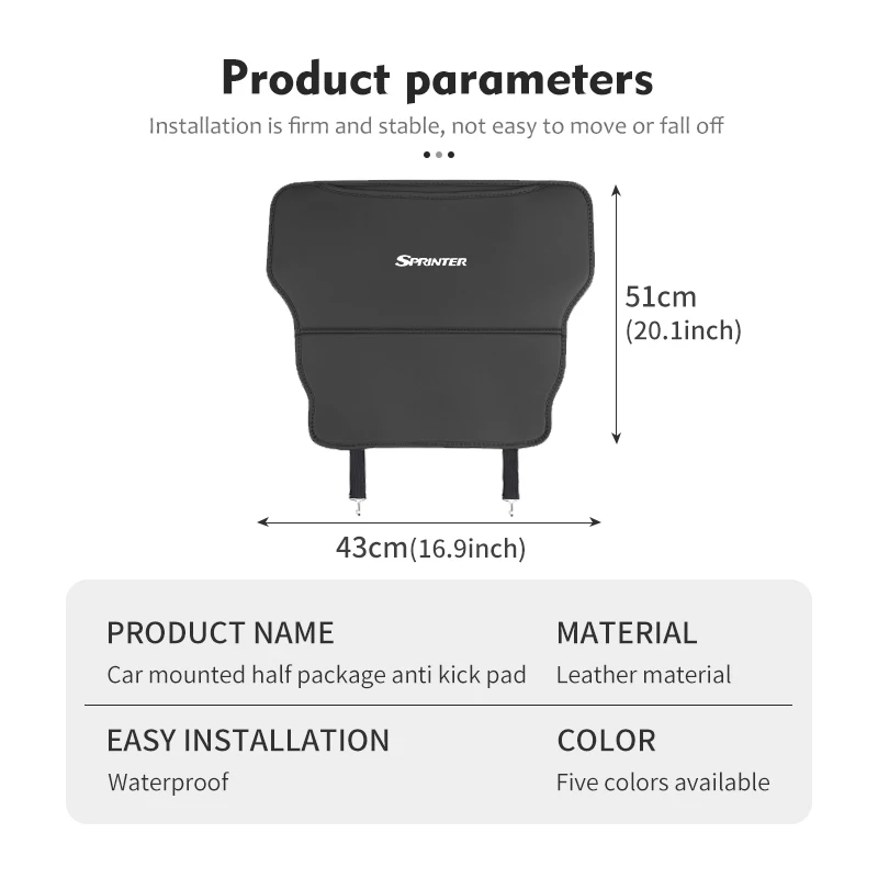 Car Seat Anti-kick Pad Protector Mat Storage Bag For Mercedes Benz W124 W203 W204 SLK CLA SL SLC C CLASS B CLASS E CLASS view 6