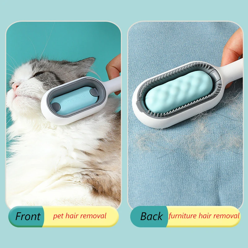 Cepillos de depilación de doble cara para gatos y perros, peine de aseo para mascotas con toallitas, cepillo para gatitos, accesorios para gatos,