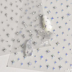 1 piece  5D silver nail stickers metal mini star nail art stickers high quality exquisite decals self-adhesive nail art stickers