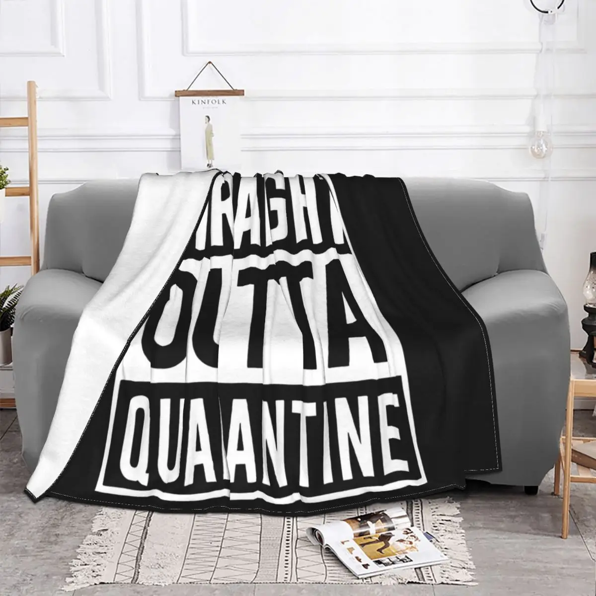 Straight Outta Quarantine Funny Gift Top Healthy Safety Wash Your Hands Throw Blanket