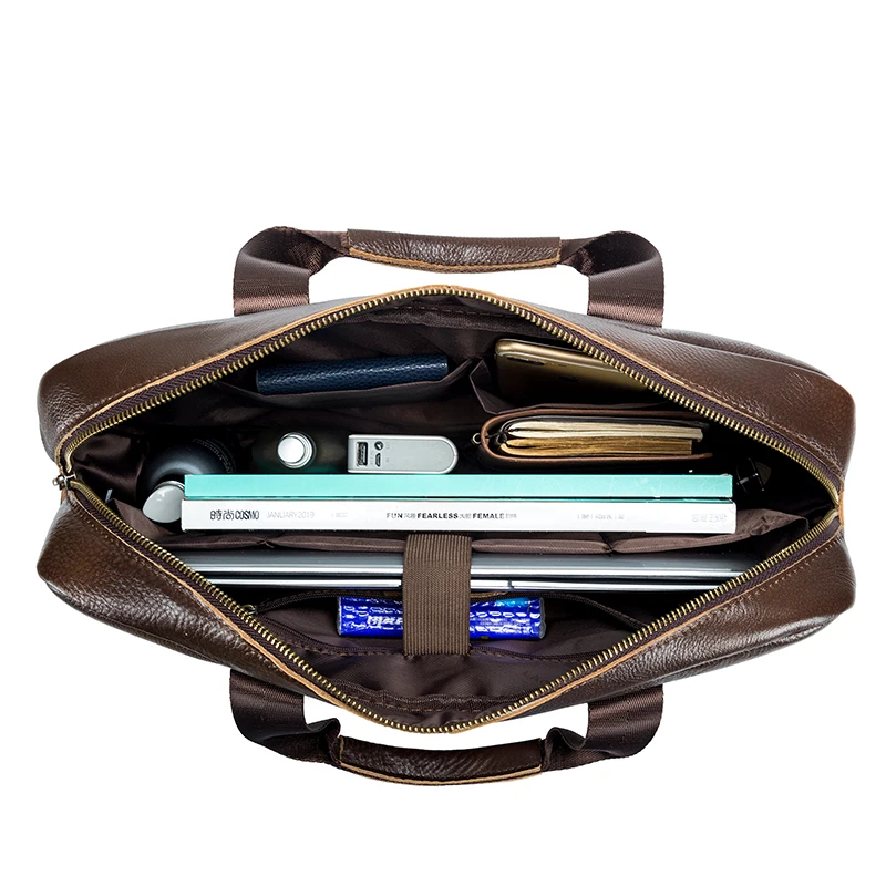 STEEL LION Valigetta da uomo in vera pelle Borsa per computer a tracolla di grande capacità con tracolla singola Cintura di fissaggio per bagagli