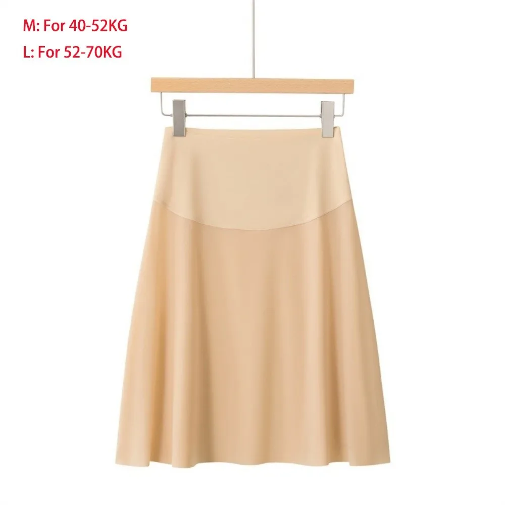 High Waist Half Slip Underskirt Ice Silk Material Ultra Thin Seamless Slip Skirt Anti-See-Through Seamless Ice Silk Slip
