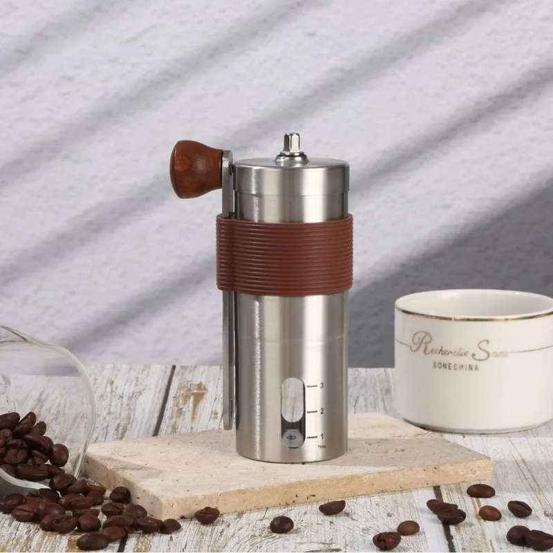 HUIBAOGE Outdoor Camping Portable manual coffee grinder, coffee bean grinder, business gift, hand-cranked bean grinder