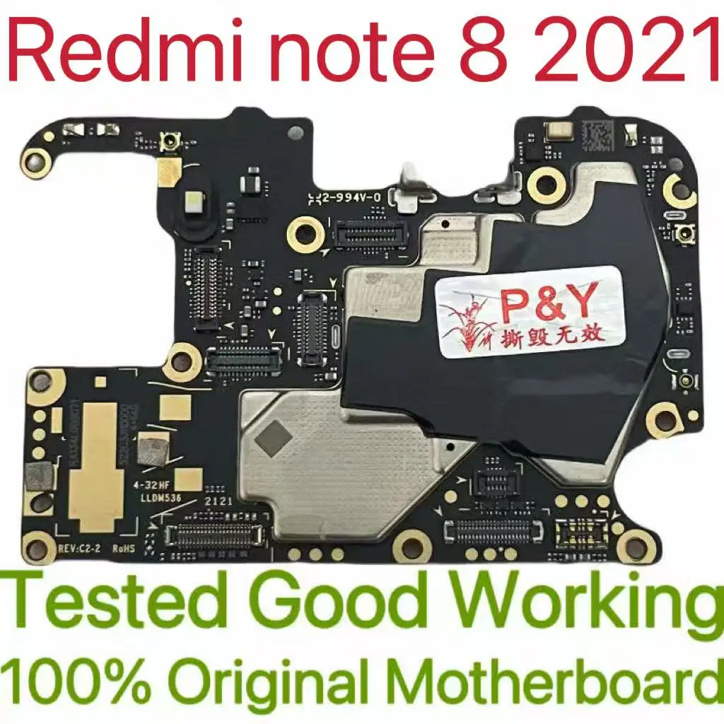 Placa base Original desbloqueada versión Global para Redmi note 8 2021, placa de circuito probado, placa lógica principal para Redmi note 8 2021