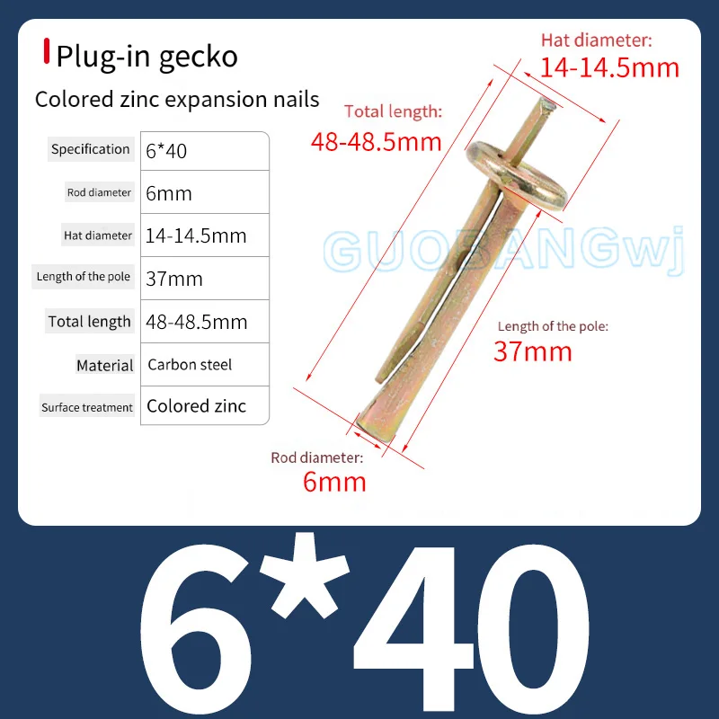 High-Quality Insert Wall Plug Knock-In Expansion Screw M6 for Cement Wall Hollow Brick Ceiling Special Knock-In Expansion Anchor