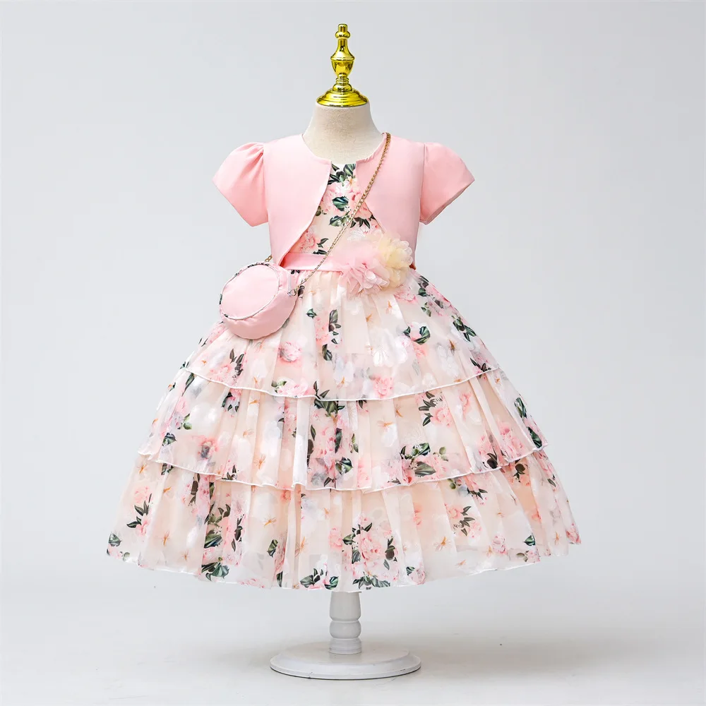 Clothing Children 2024 New Short Sleeve Suit Girls Princess Dress Fluffy Evening Gowns skirts womens skirtswomens skirt