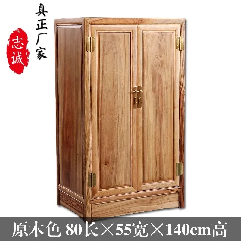 New Chinese-style camphor wood all solid wood household bedroom double door large wardrobe overall storage vertical cabinet