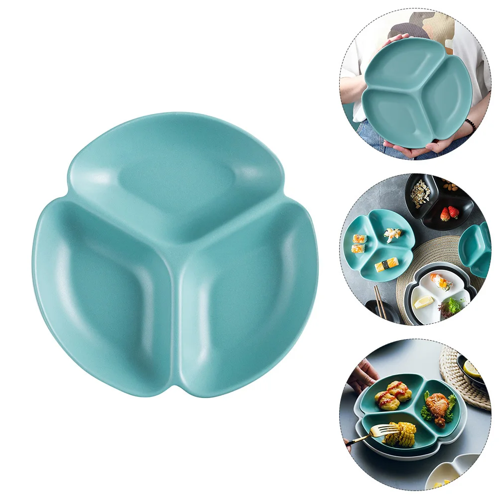 1 قطعة طبق مقسم من السيراميك الفاكهة وجبة خفيفة المقبلات صينية حواف ناعمة سهلة التنظيف صديقة للبيئة الخزف