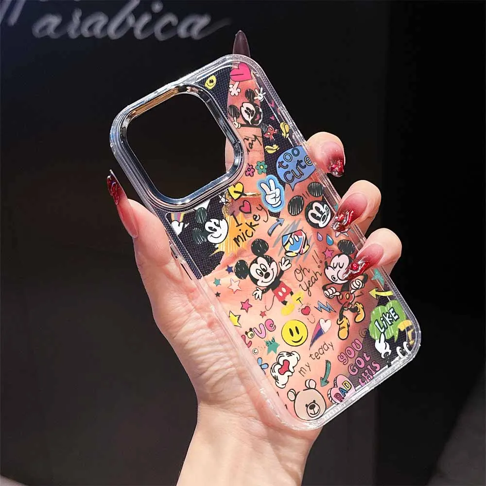 Disney Mickey Mouse Logo Phone Case For Apple iPhone 17 AIR 16E 15 14 13 12 11 Pro Max Plus Transparent Soft Cover Funda Capa - náhled 4