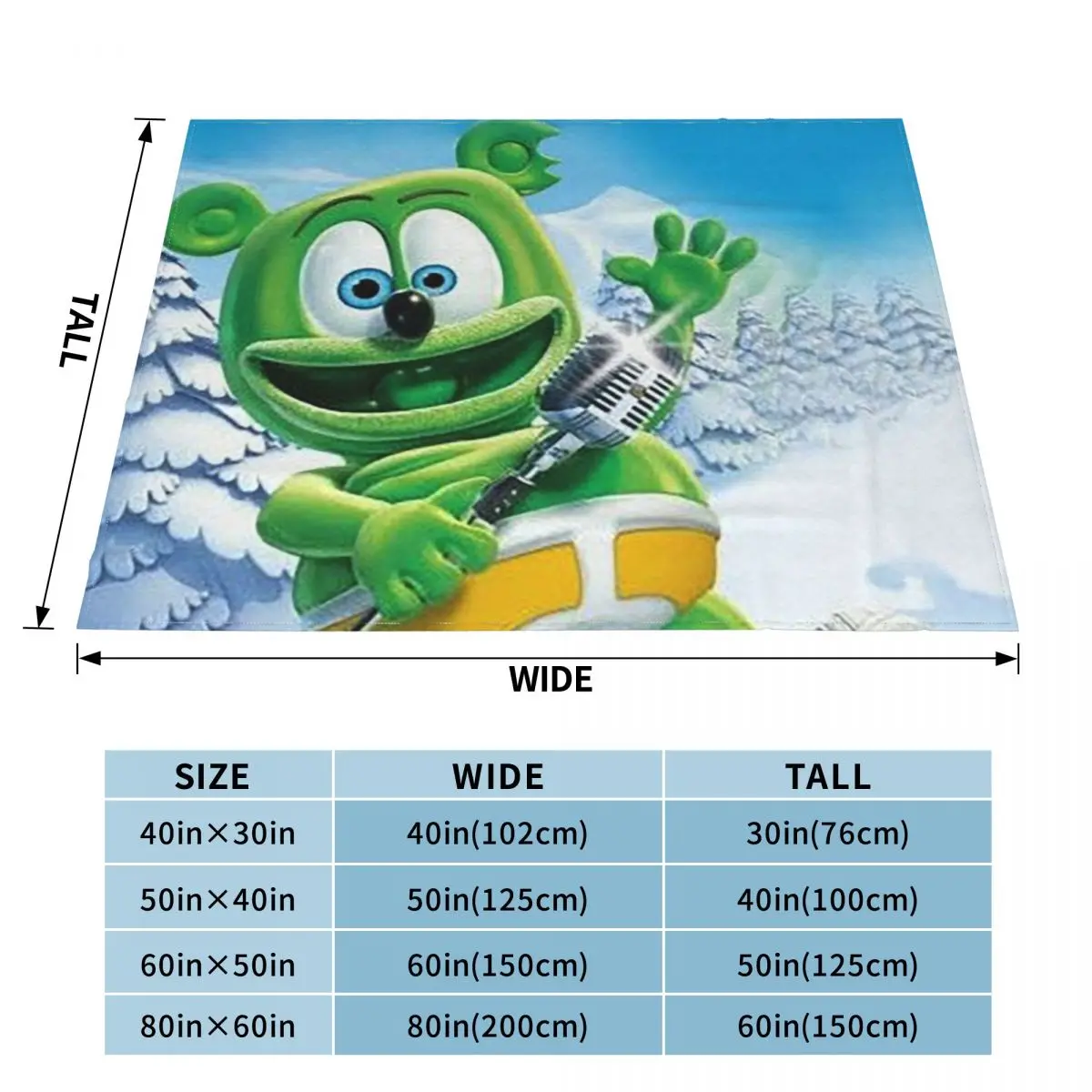 Gummibar (the Gummy Bear) Blanket Soft Warm Flannel Throw Blanket Bedding for Bed Living room Picnic Travel Home Couch