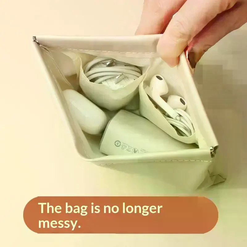 Bag With Automatic Closure Wired Headphone Storage Bag PU Coin Purse Mini Portable Lipstick And Makeup Bag Storage