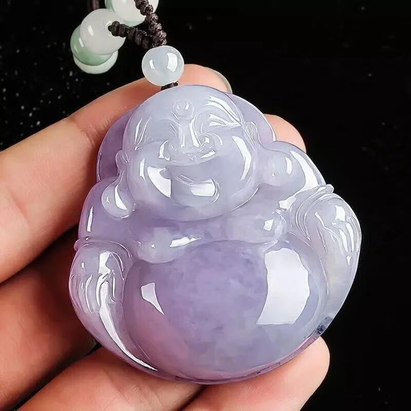 

Фиолетовый кулон со льдом, кулон Будды, Будды, гонг, Будды со смехом