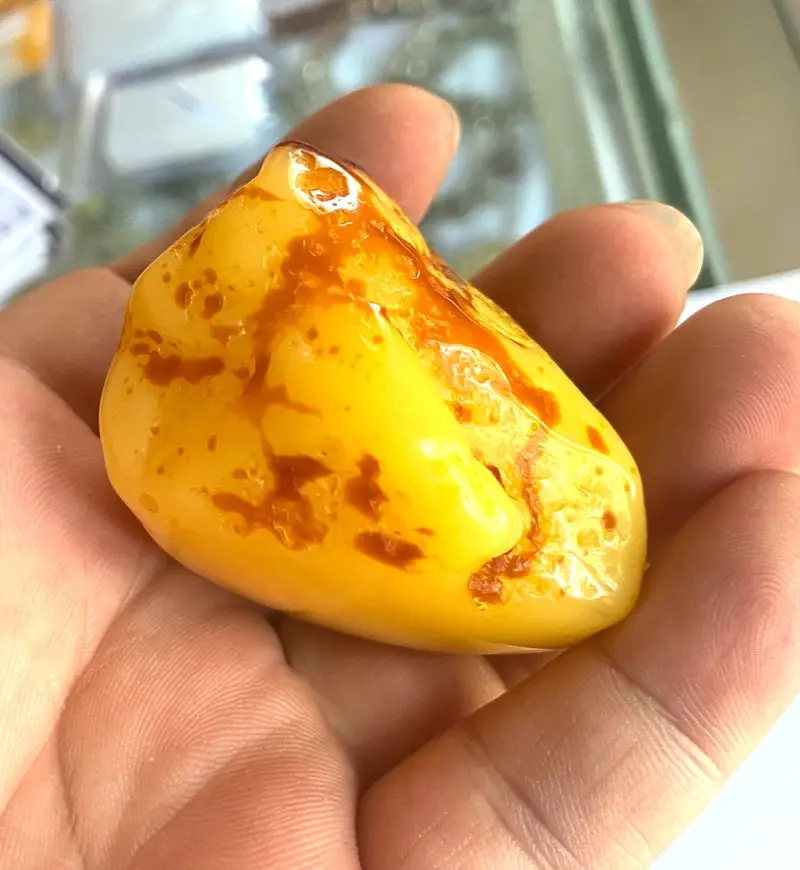 40*55mm Natural Mexican Amber Beeswax Rough Stone Pendant+100% Certified