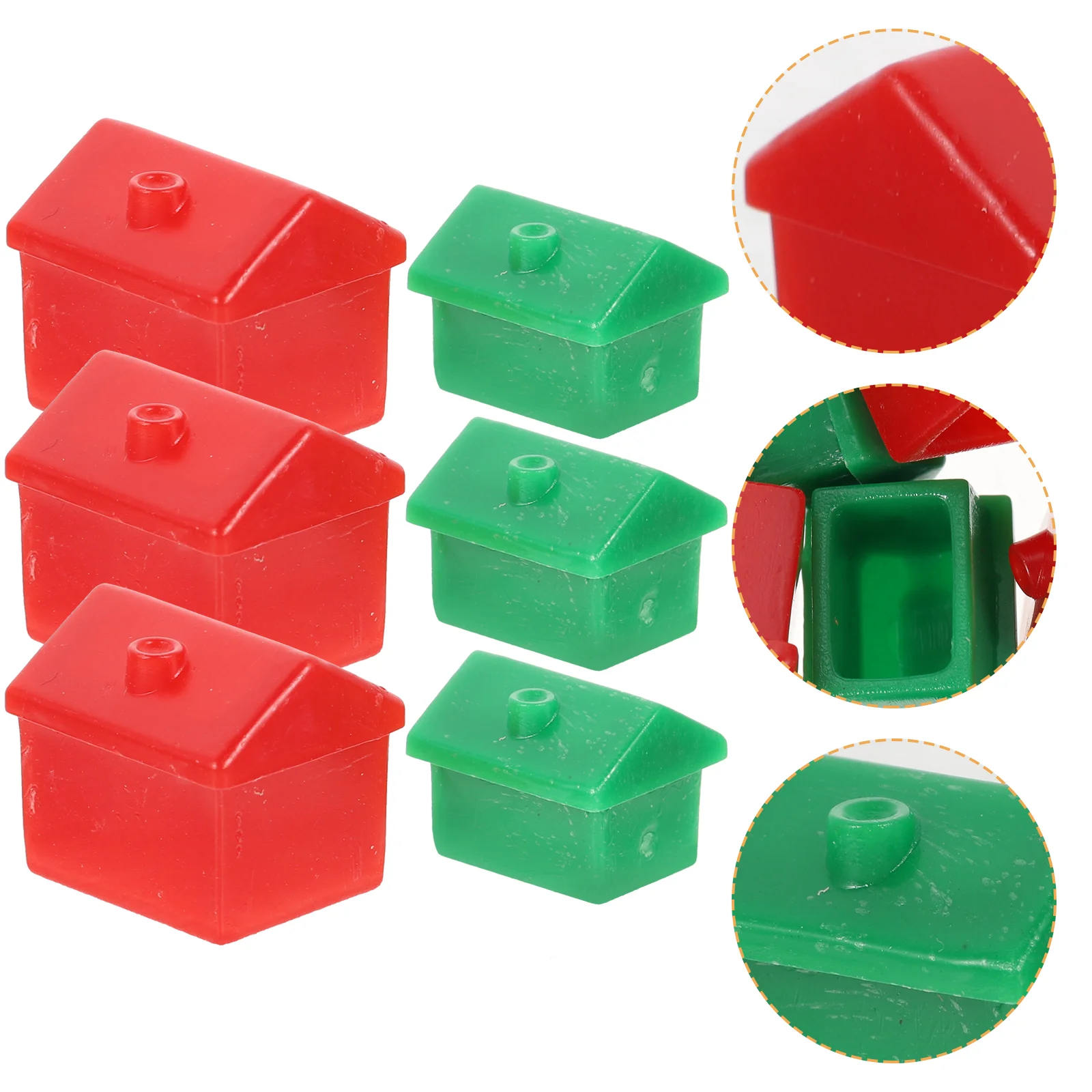 2 Sets Replacement Parts Chess Pieces House Game Hotel Props Plastic Mini Figurines Board Games