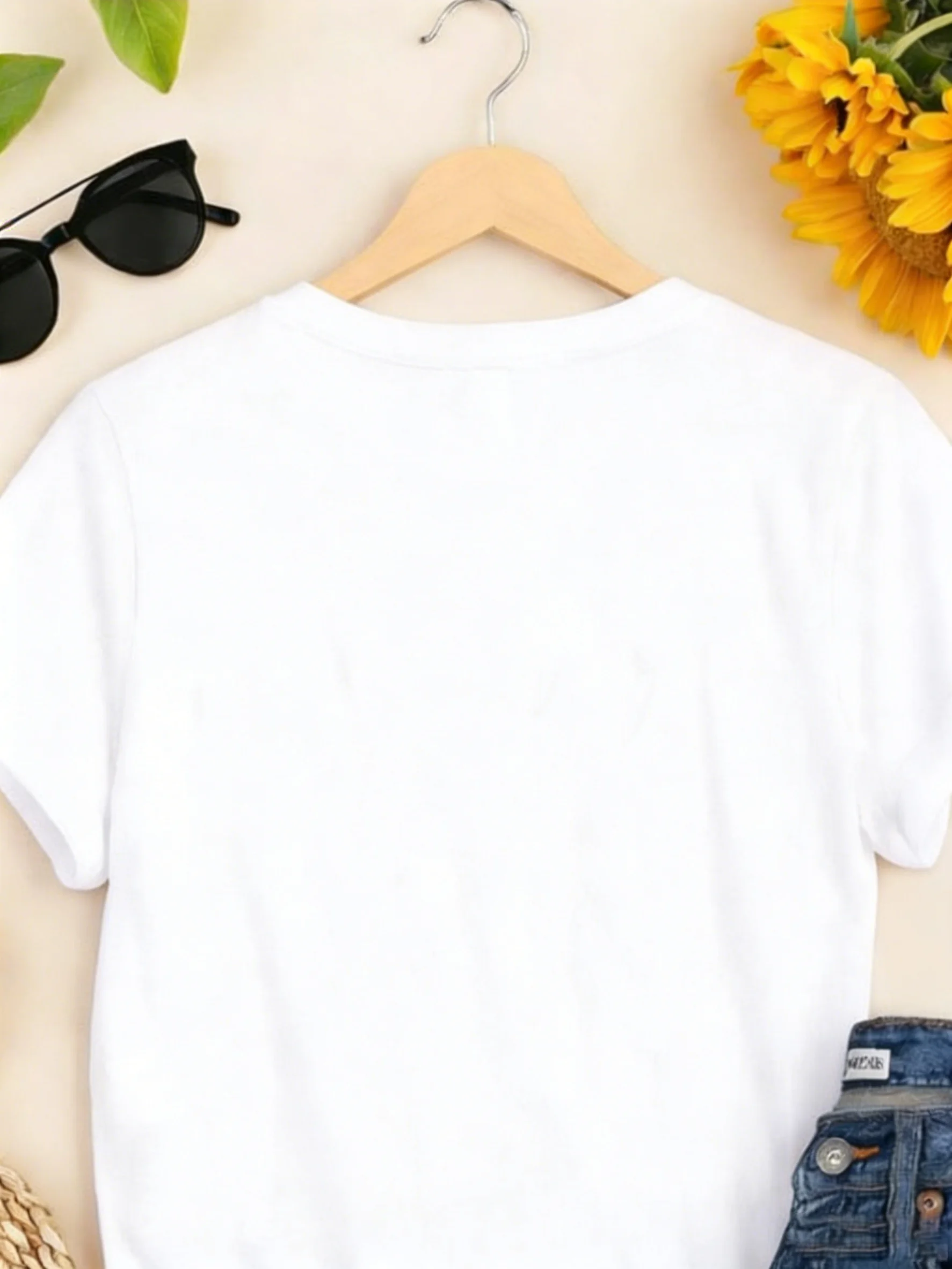 Women's Casual Elegant Print Crew Neck T-Shirt for Spring & Summer Minimalist Graphic Tee Flower Graphic Tee Daily Wear, Perfect Gift for Him, US Local Warehouse, Top Pick for Holidays