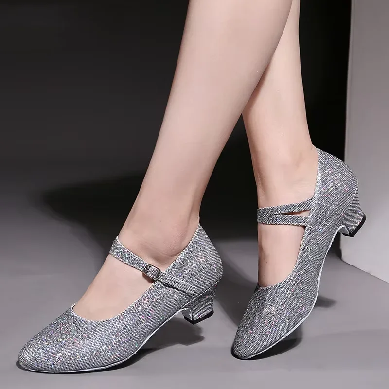 أحذية رياضية لقاعة الرقص أحذية الرقص اللاتينية للاستخدام الداخلي/الخارجي أحذية الرقص النسائية الناعمة من الأسفل أحذية رقص الجاز التانغو الحديثة بمقدمة مغلقة #4
