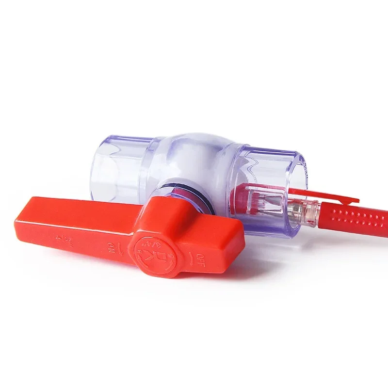 

1Pcs PVC Transparent Simple Ball Valve Manual Water Pipe Quick-Install Valve PVC Plastic Water Valve Switch Stop Valve