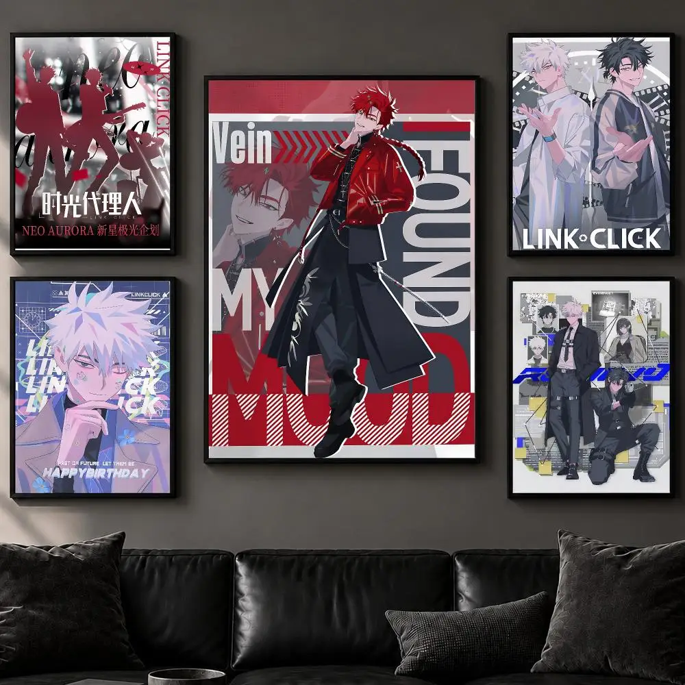 Anime L-Link ClickS Poster Art  Self-Adhesive No Glue Residue Wall Decor for Bedroom Living Room
