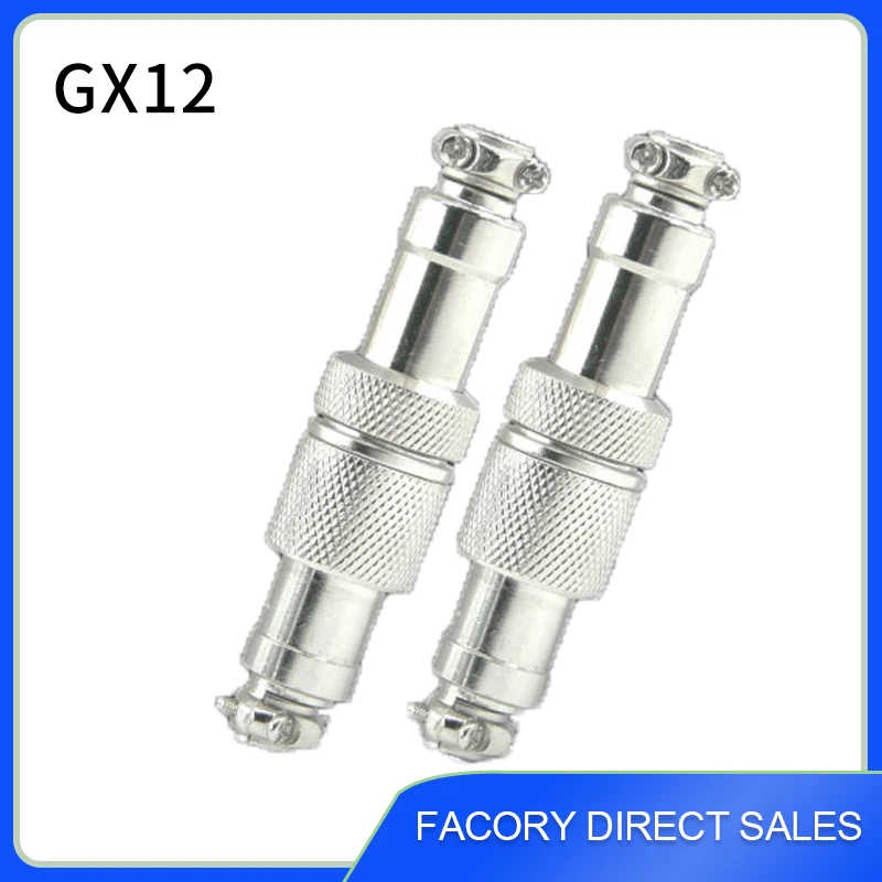 CIXIYCX 1 Set GX12 Docking Type 2 3 4 5 6 7 Pin Male & Female Circular Panel 12mm Metal Aviation Connector Aviation Plug Socket