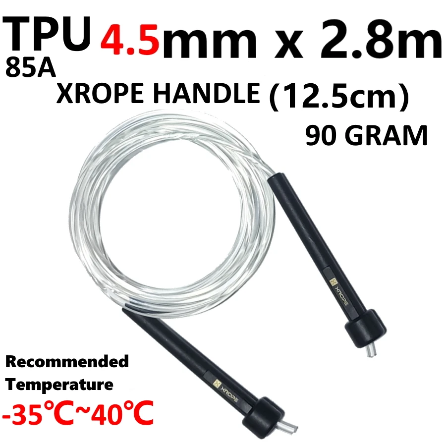 JR080-TPU 12.5cm small handle  -35℃ Anti cold winter jump rope with RA handle TPU PU 5MM rope fitness crossfit