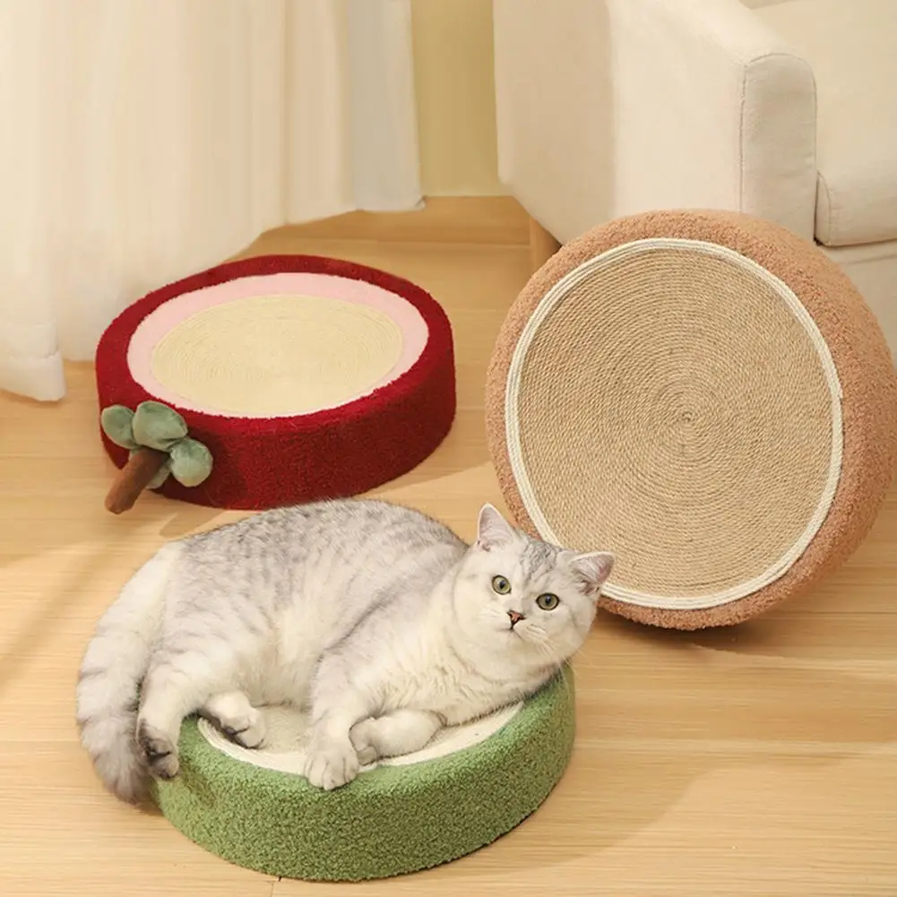 Round Cat Scratcher Board Sisal Scratch Grinding Claws Nails Scraper Cats Toys Furniture Protector Cat Sleeping Pad Pet Supplies