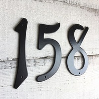 1pc Black 101mm Exterior House Number Outdoor 4 inch Aluminum Alloy Apartment Door Numbers Mailbox Address Sign #0-9 With Screws
