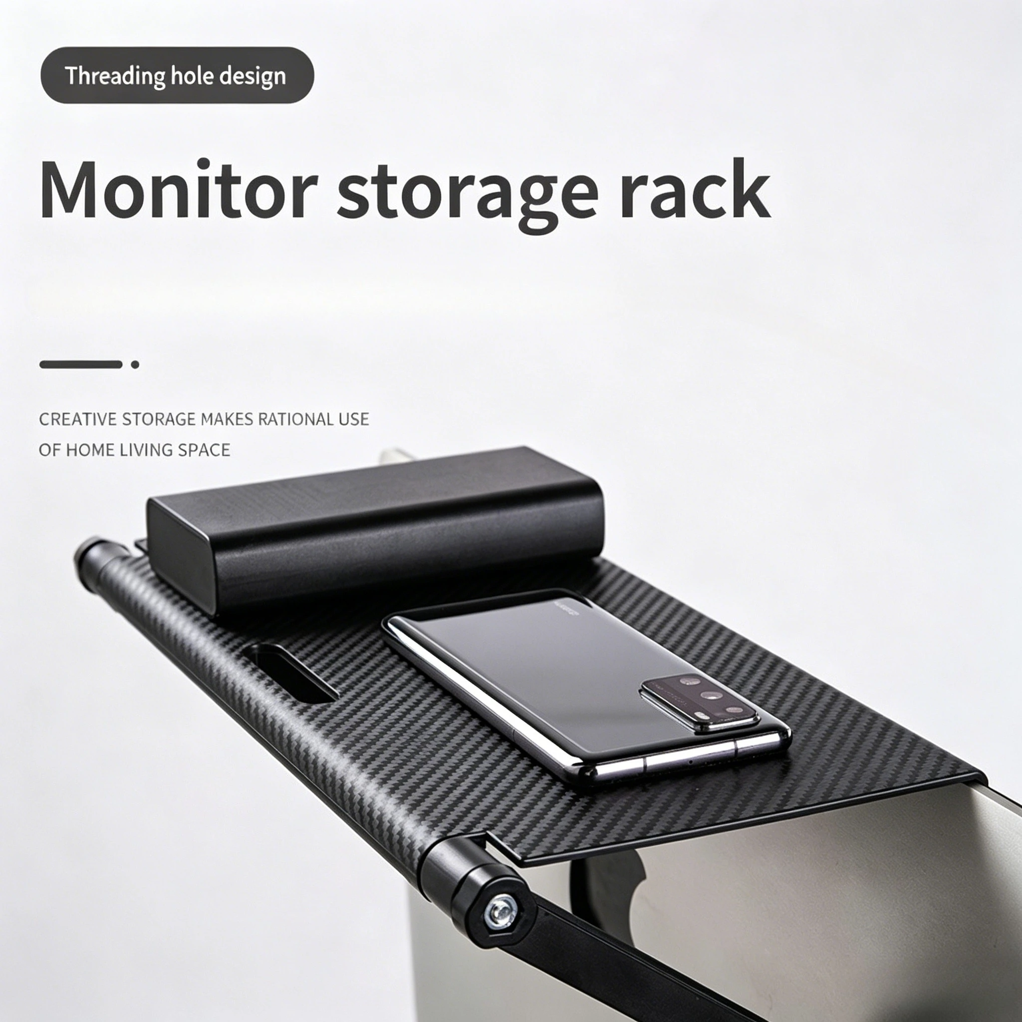 Adjustable TV Screen Top Shelf Computer Monitor Desktop Screen Top Storage Rack TV Media Box, Router Shelf Rack Home Organizer