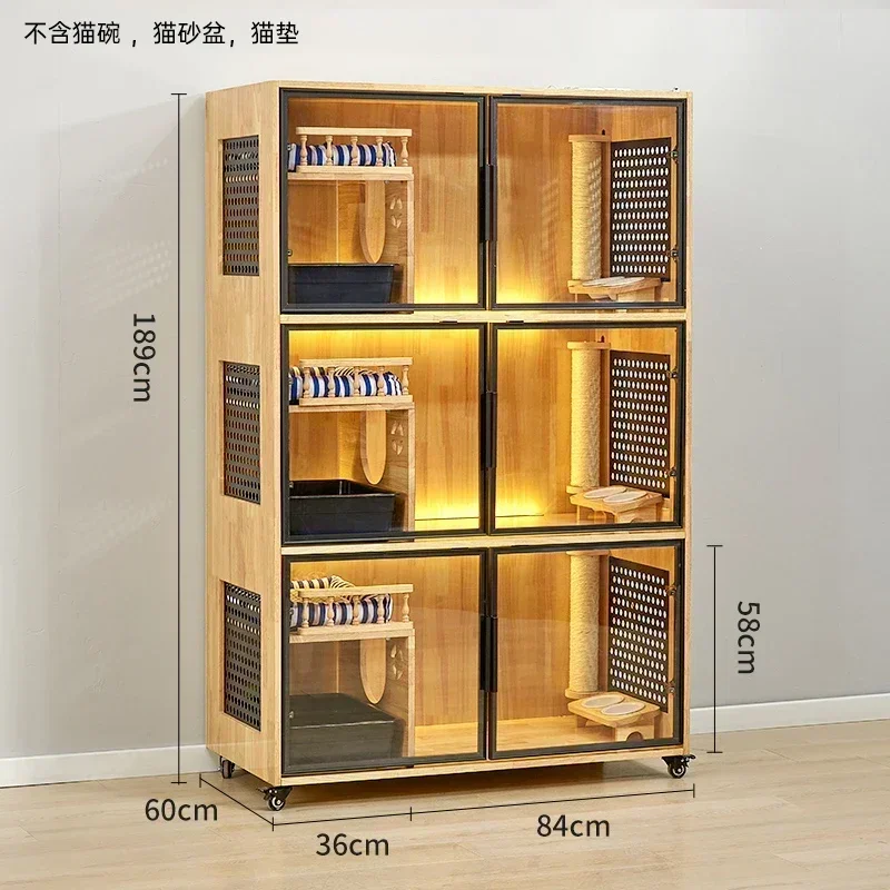 

Three-Layer Breeding Cat Cage Solid Wood Cat Villa Foster Breeding Cage Pet Shop Display Cage Cabinet