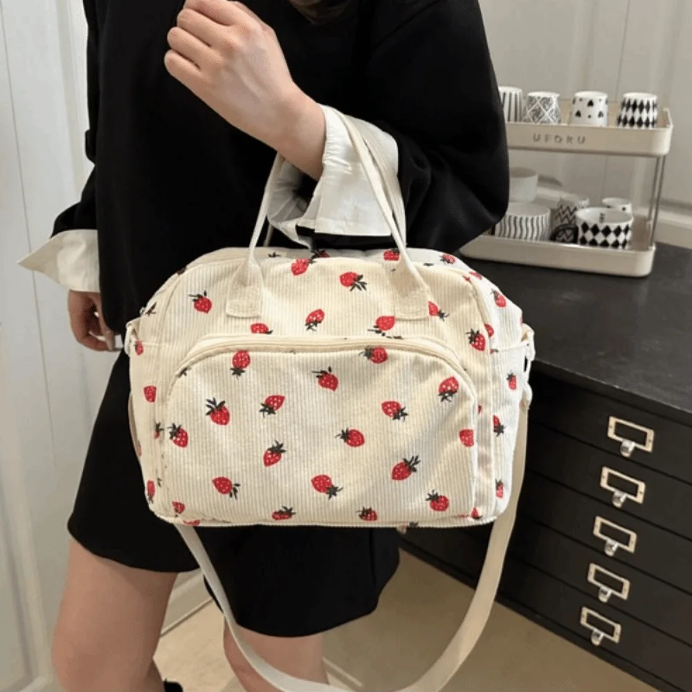 

Large Capacity Corduroy Hand-Held Bag Wear-Resistant High Aesthetic Single Shoulder Bag Waterproof with Handle