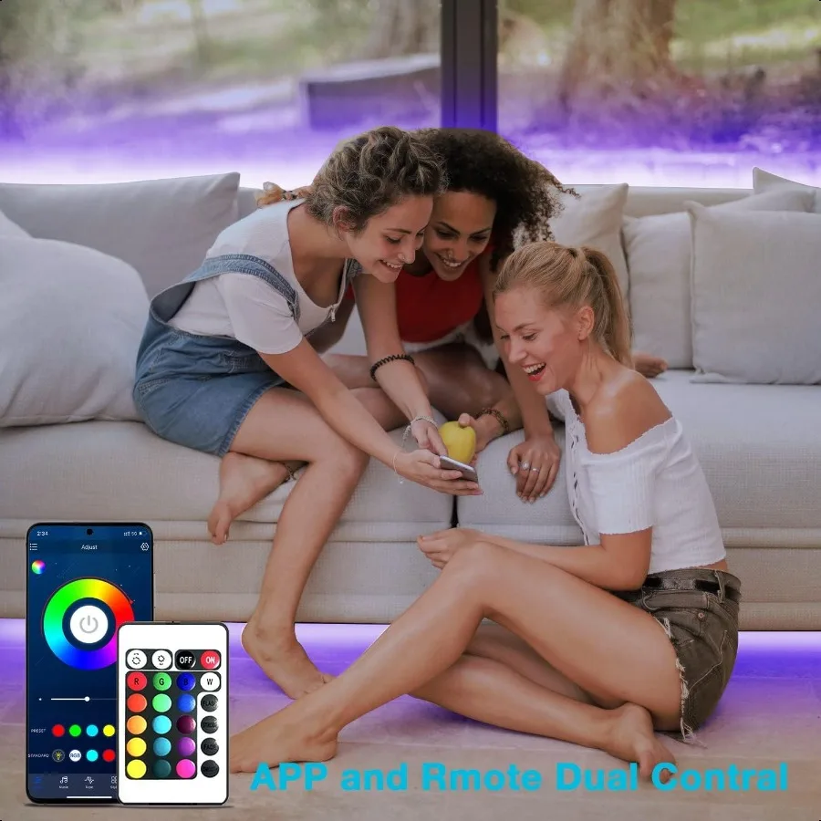 Taśmy LED 30m (2 rolki po 15m) Bluetooth+IR RGB Zmieniające Kolor Światła LED Inteligentna Aplikacja Synchronizacja z Muzyką do Sypialni Pokoju na Imprezę
