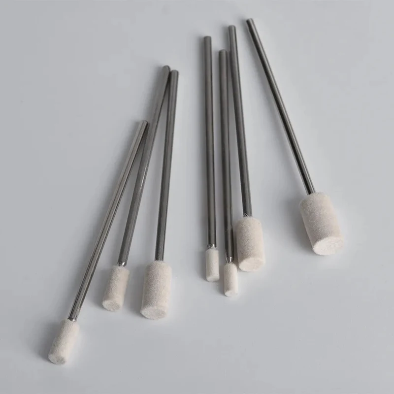 12-teiliges Set Schleifköpfe aus Wollfilz, 3mm Schaft, für Dremel-Bohrmaschinen, rotierende Werkzeuge, elektrische Schleifköpfe, Zubehör, Verlängerungsstange – Detail 3