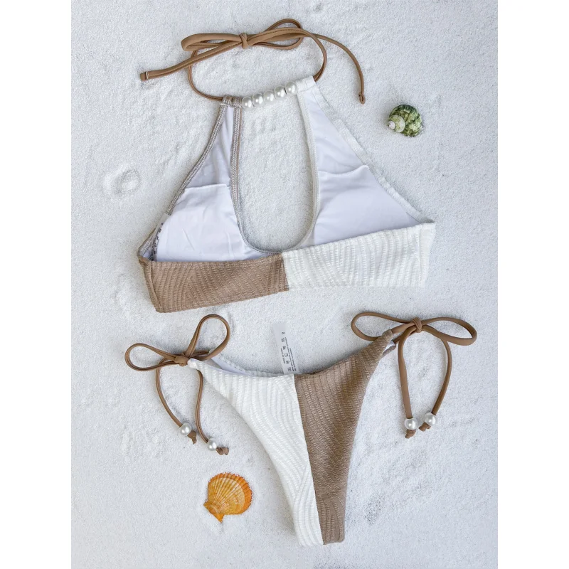 Bikini Double New Bikini Bandage Swimsuit Stitching Swimsuit Female Sexy Swimsuit Color Matchingbikini6612