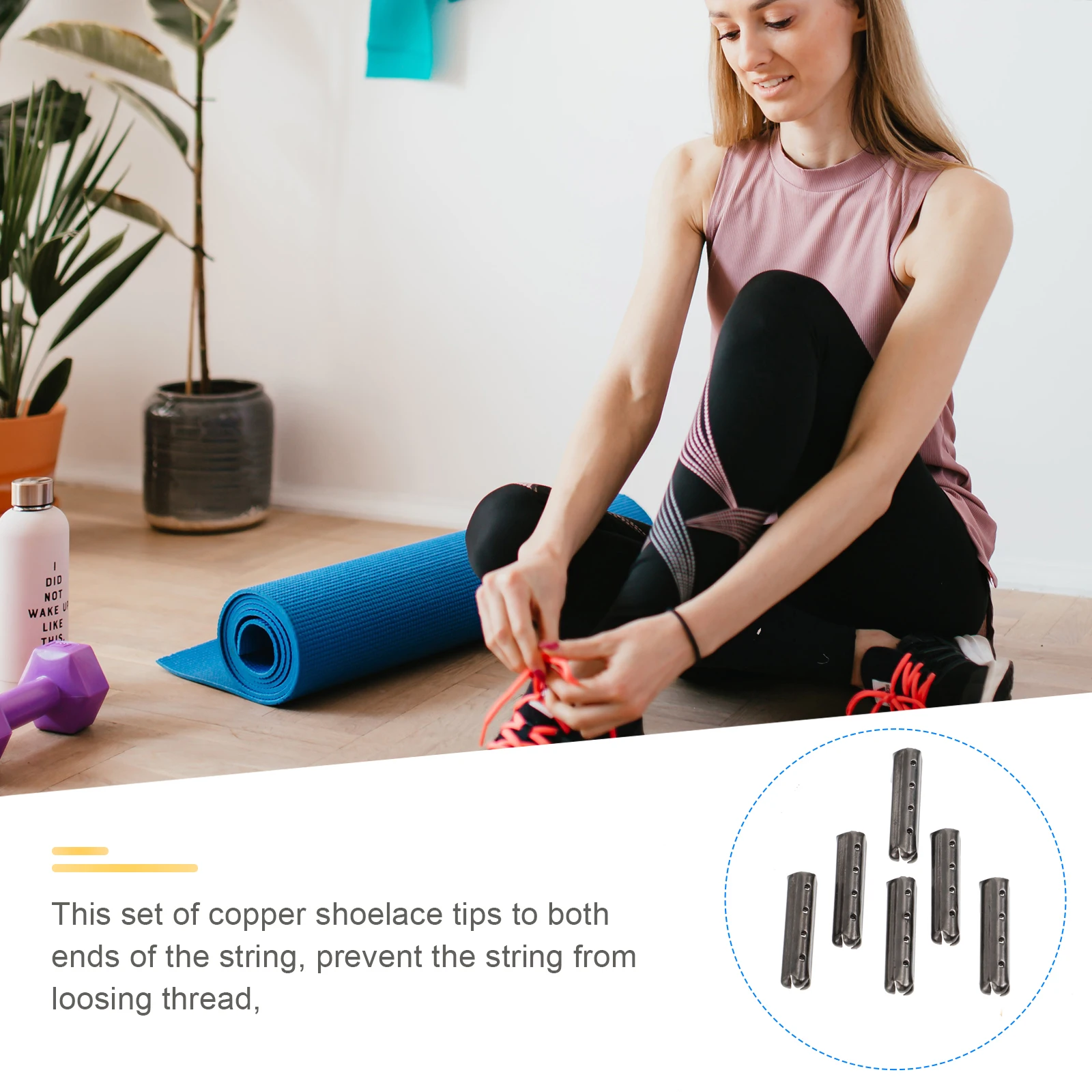 

100pcs Metal Round Cap Cord Tips Copper for DIY Shoelaces Repair Frayed Ends Smooth Finish Shoe Accessories