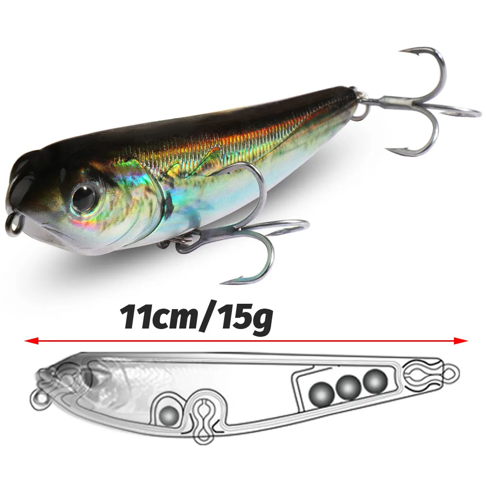 Walk The Dog Topwater Fishing Lure 15g 11cm Floating Pencil Bait Swimbait Fishhook Popper Pesca Wobbler Minnow Tackle Crankbait