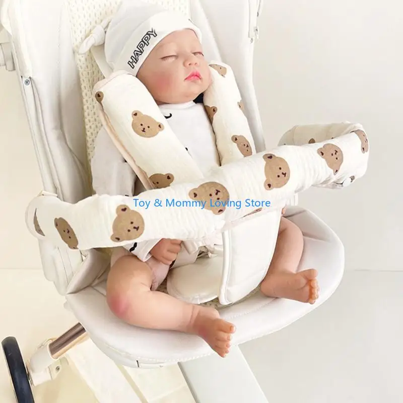 

Y1QF Ремень безопасности для коляски, подушка, ремень для коляски, накладка на ремень, хлопковый плечевой ремень, поручень,