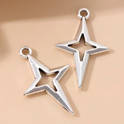 30pcs New Star Alloy Charms Fashion Lucky Hollowed out Pendants For Making DIY Findings Accessories Necklace Jewelry